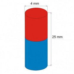 Magnet neodim cilindru cu diam.4x25 N 80 °C, VMM7-N42