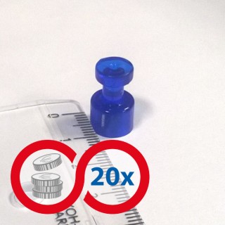 Magnet puternic conic colorat diam.10x17,5 - albastru - set 20 buc