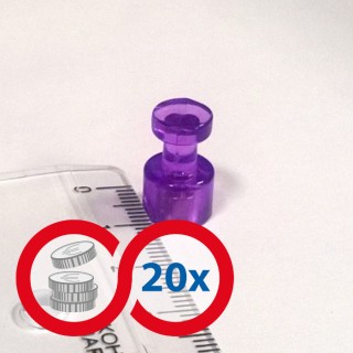 Magnet puternic conic colorat diam.10x17,5 - violet - set 20 buc