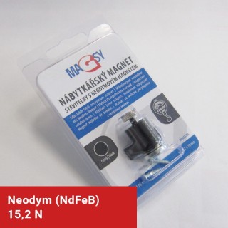 Magnet neodim mobilier reglabil – negru – ambalare comercială