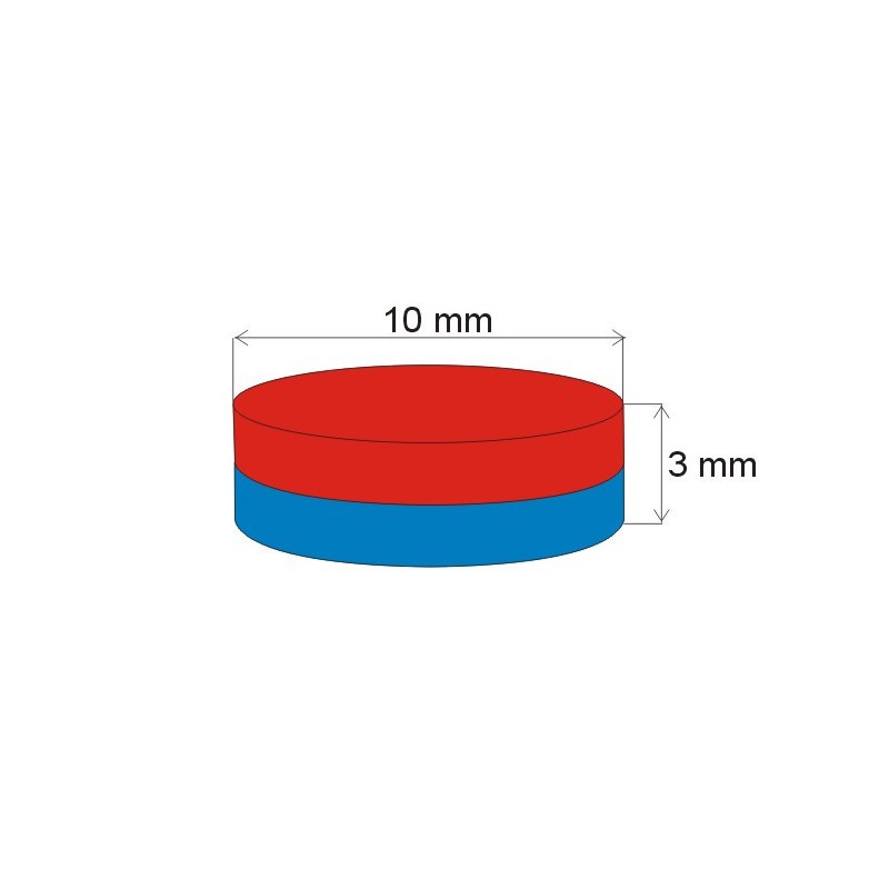 Magnet neodim cilindru cu diam.10x3 N 80 °C, VMM7-N42