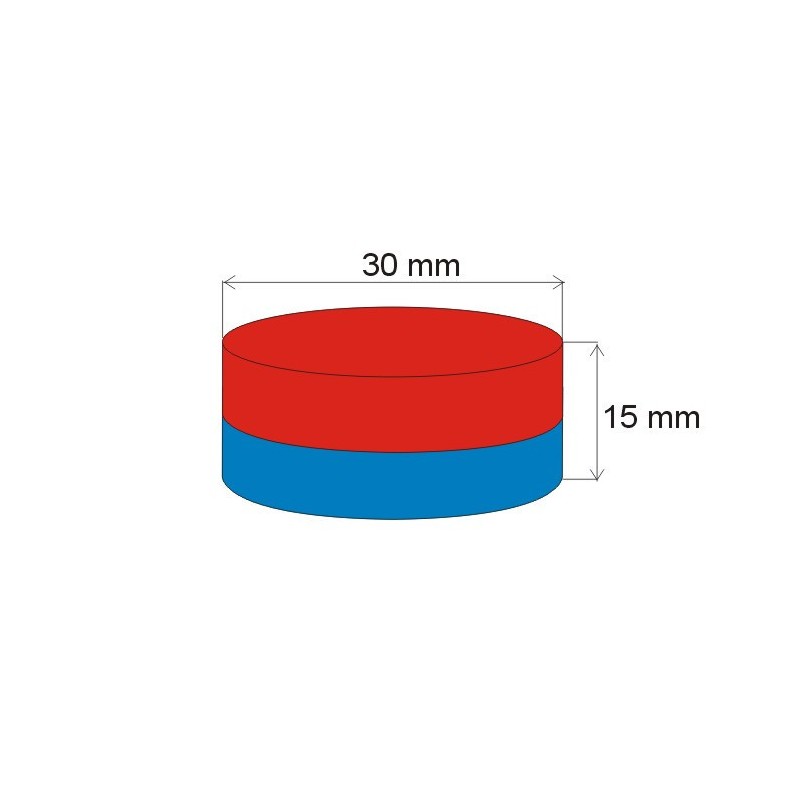 Magnet neodim cilindru cu diam.30x15 N 80 °C, VMM7-N42