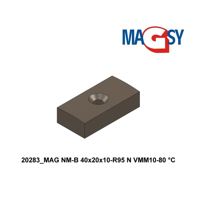 Magnet neodim bloc 40x20x10xR95 N 80 °C, VMM10-N50