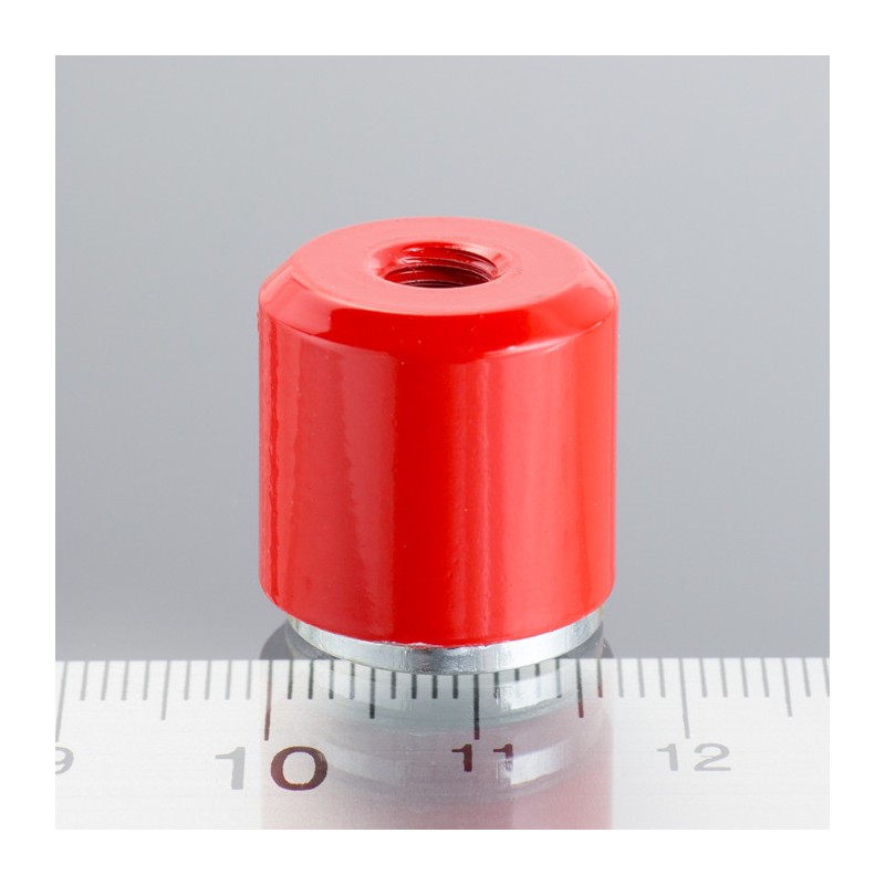 Magnet oală cilindru diam. 17 x înălțime 16 mm cu filet interior M6. lungime filet 5 mm