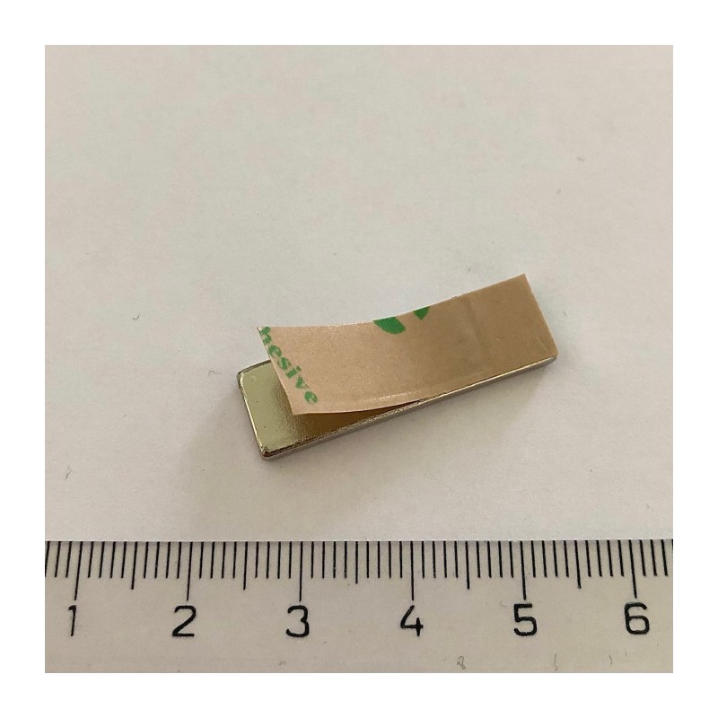 Magnet neodim cu autoadeziv 3M, 30x9x2,5 mm, grosime autocolantă 0,06 mm