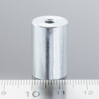 Magnet oală cilindru diam. 13 x înălțime 20 mm cu filet interior M4. lungime filet 7 mm