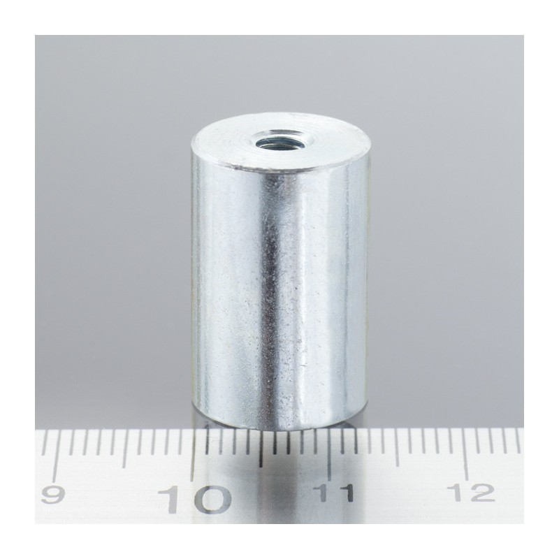 Magnet oală cilindru diam. 13 x înălțime 20 mm cu filet interior M4. lungime filet 7 mm