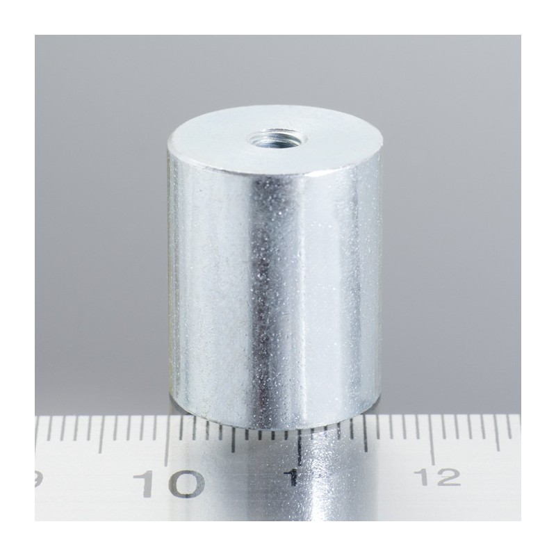 Magnet oală cilindru diam. 16 x înălțime 20 mm cu filet interior M4. lungime filet 7 mm