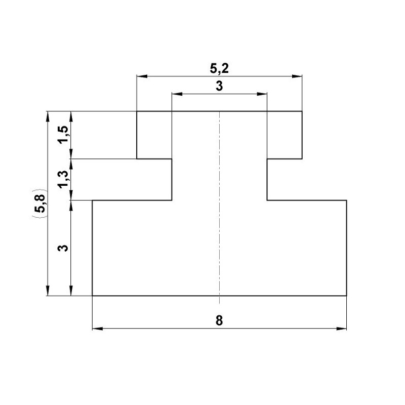 Profilul magnetic 5,8 x 8 mm