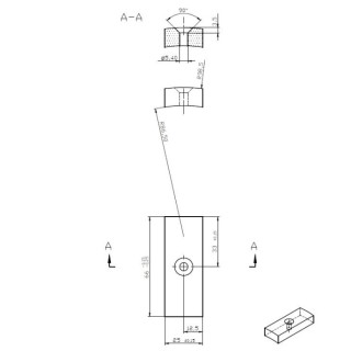 Magnet din neodim cu orificiu pentru șurub 98,5x86,5x25x66 N VMM11-80°C