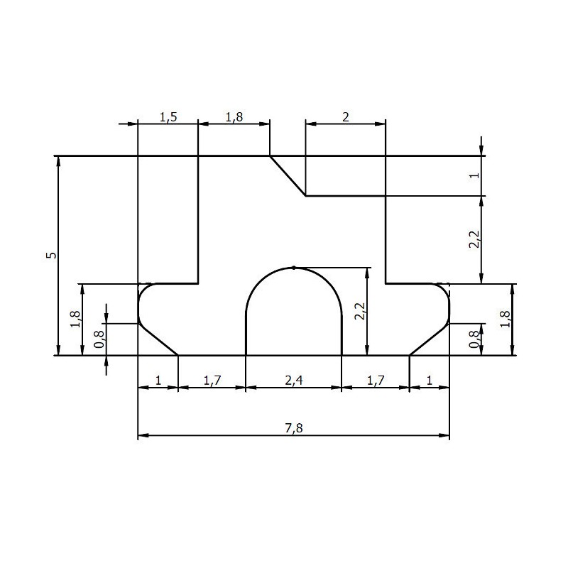Profilul magnetic 5 x 7,8 mm