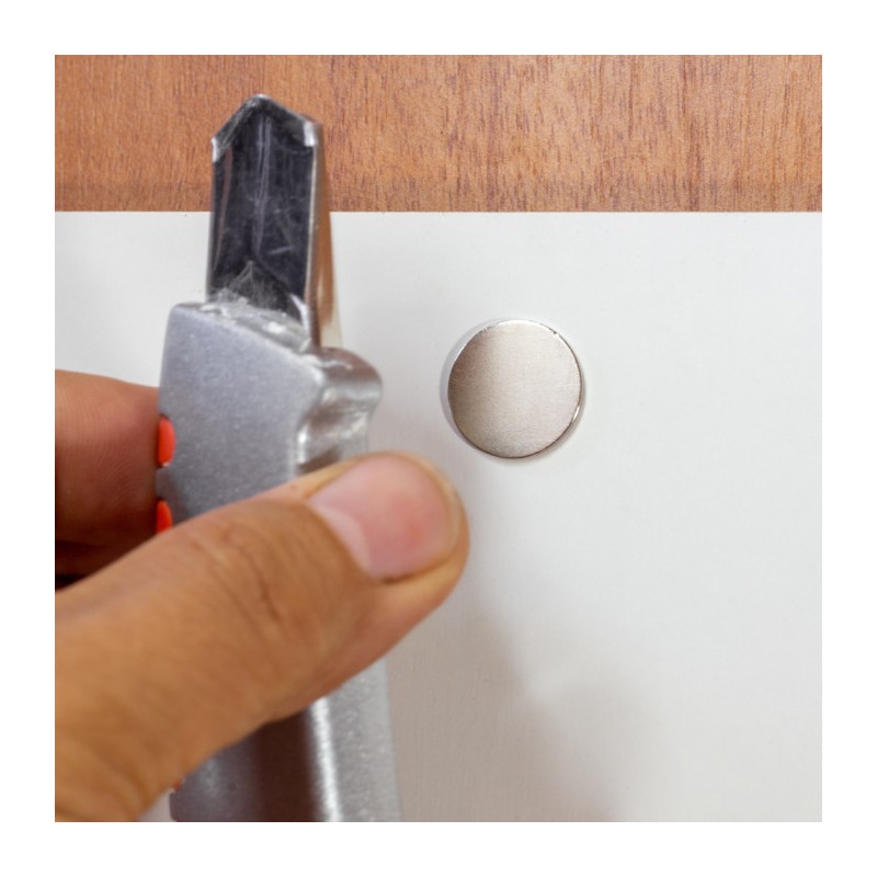 Magnet neodim cu autocolantă 3M, diam.20x1 mm, grosime autocolantă 0,06 mm