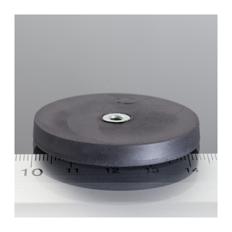 Magnet oală cauciucat diam. 43x6-M4-6H