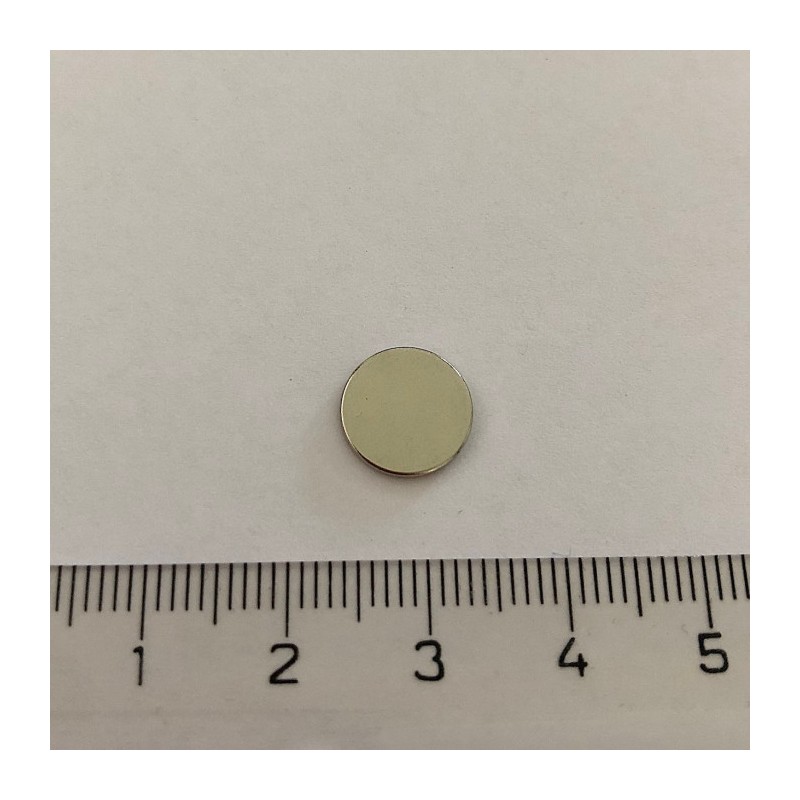 Magnet neodim cu autocolantă 3M, diam.10x1 mm, grosime autocolantă 0,06 mm