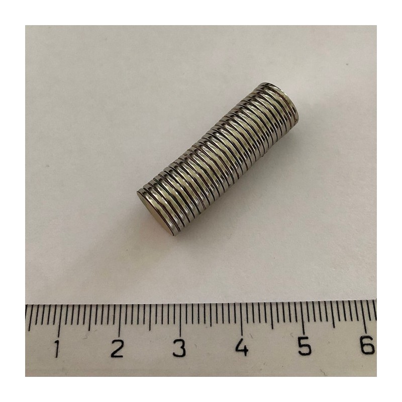 Magnet neodim cu autocolantă 3M, diam.10x1 mm, grosime autocolantă 0,06 mm
