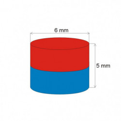 Magnet neodim cilindru cu diam.6x5 N 80 °C, VMM7-N42