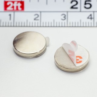 Magnet neodim cilindru cu autoadeziv cu diam.12x2 N 80 °C - set 2 buc, VMM4-N35