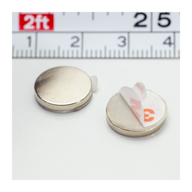 Magnet neodim cilindru cu autoadeziv cu diam.12x2 N 80 °C - set 2 buc, VMM4-N35