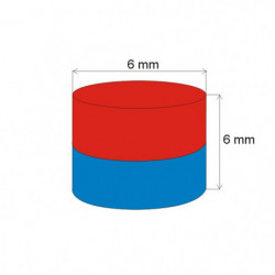 Magnet neodim cilindru cu diam.6x6 N 80 °C, VMM4-N35