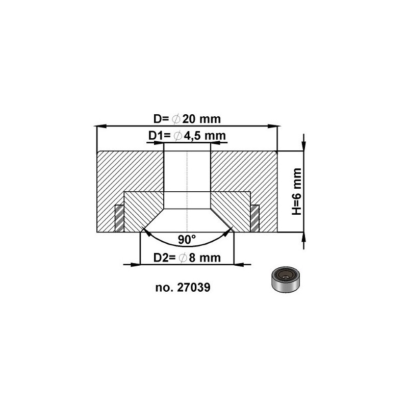 Magnet oală diam. 20 x înălțime 6 mm, cu gaură pentru șurub diam. 4,5mm, magnet SmCo