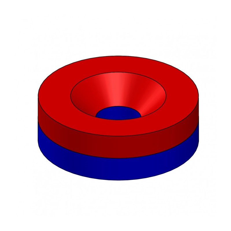 Magnet neodim cilindru cu gaură pentru șurub cu cap înecat diam. 15,8 x 5 N 80 °C, VMM7