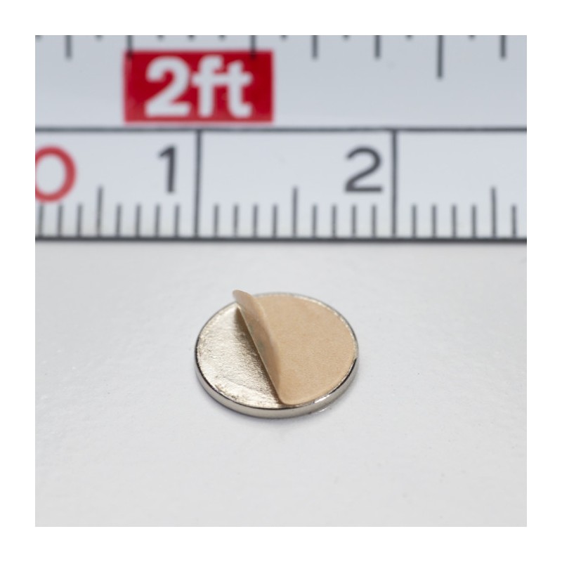 Magnet neodim cilindru cu autocolantă 3M, diam.8x0,75 mm, grosime autocolantă 0,06 mm