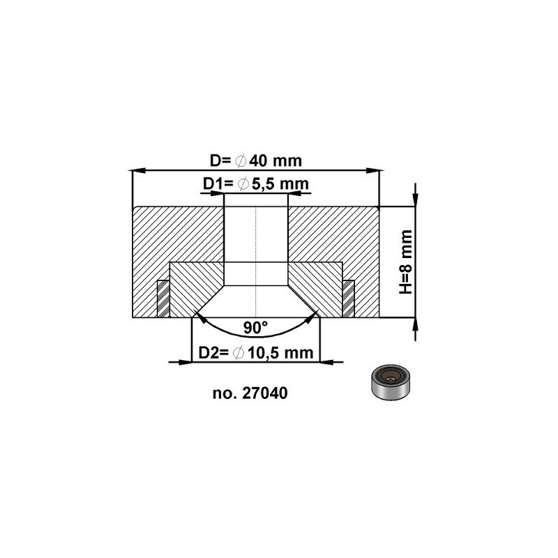 Magnet oală diam. 40 x înălțime 8 mm, cu gaură pentru șurub diam. 5,5 mm