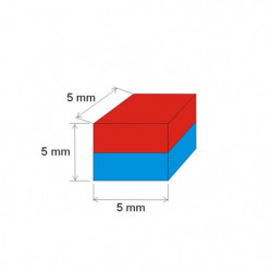 Magnet neodim bloc 5x5x5 Au 80 °C, VMM10-N50
