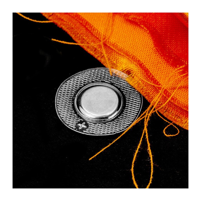 Magnet NdFeB pr.12 x 2 mm cu acoperire rotundă din PVC care se poate coase pe stofă