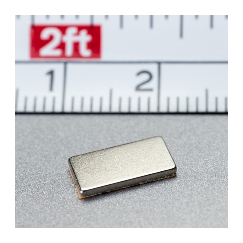 Magnet neodim cu autoadeziv 3M, 10x5x1 mm, grosime autocolantă 0,06 mm