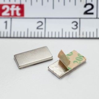 Magnet neodim cu autoadeziv 3M, 10x5x1 mm, grosime autocolantă 0,06 mm, SET N/S, conține doi magneți care se atrag