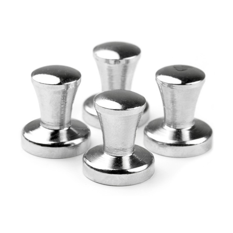 Magneti în carcasă metalică argintie - Mini - set 4 buc