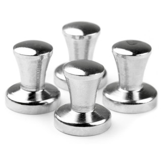 Magnet în carcasă metalică argintie - Mini - set 4 buc