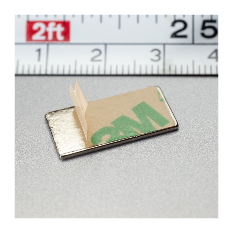 Magnet neodim cu autoadeziv 3M, 20x10x1 mm, grosime autocolantă 0,06 mm
