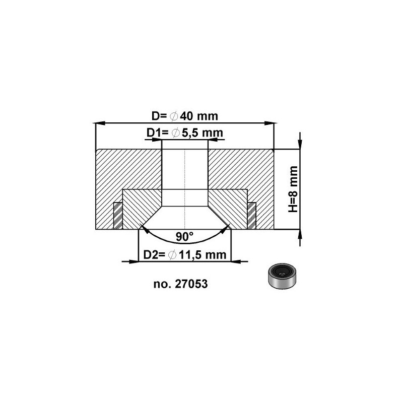 Magnet oală diam. 40, înălțime 8 mm, cu gaură pentru șurub diam. 5,5 mm