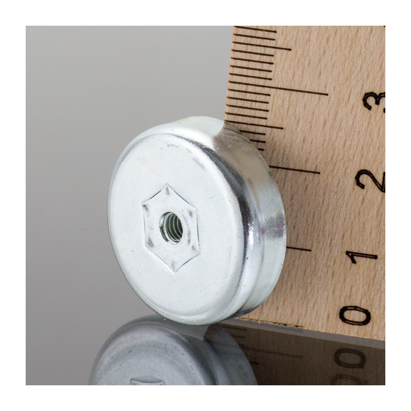 Magnet oală diam. 25 x înălțime 7 mm cu filet interior M4-6H