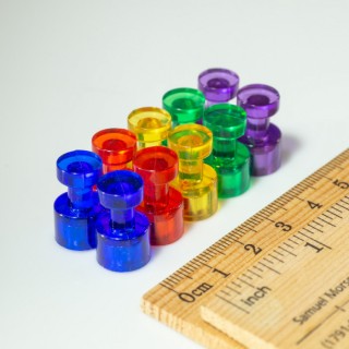 Magneți puternici conici colorati diam.10x17,5 - amestecate - set 10 buc