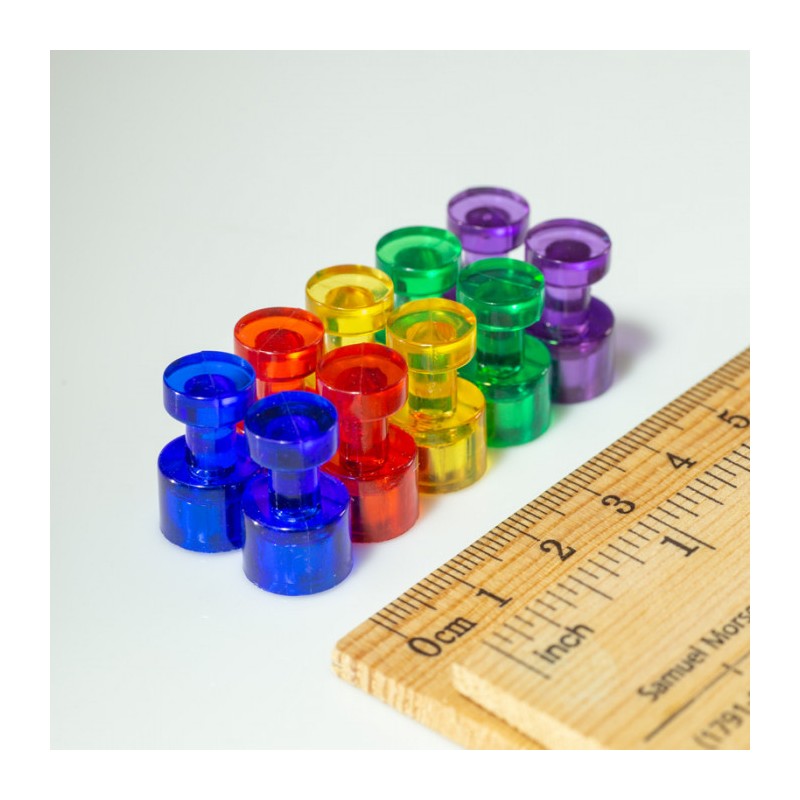 Magneți puternici conici colorati diam.10x17,5 - amestecate - set 10 buc