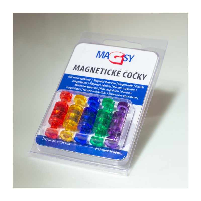 Magneți puternici conici colorati diam.10x17,5 - amestecate - set 10 buc