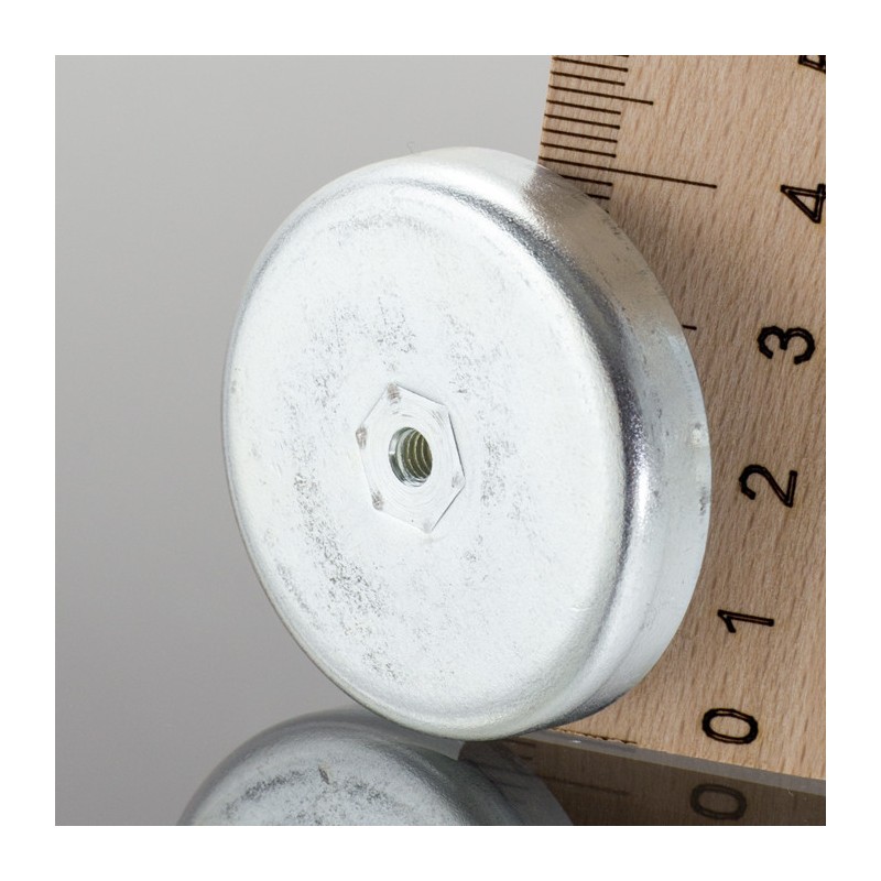 Magnet oală diam. 40 x înălțime 8 mm cu filet interior M4-6H