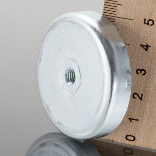 Magnet oală diam. 50 x înălțime 10 mm cu filet interior M6-6H