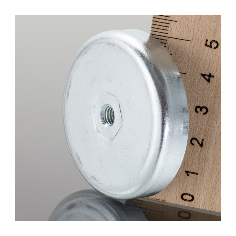 Magnet oală diam. 50 x înălțime 10 mm cu filet interior M6-6H