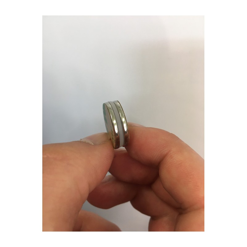 Magnet neodim cilindru cu autoadeziv cu diam.20x2 N 80 °C SV, VMM4-N35, SET N/S, conține doi magneți care se atrag