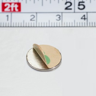 Magnet neodim cu autocolantă 3M, diam.13x1 mm, grosime autocolantă 0,06 mm