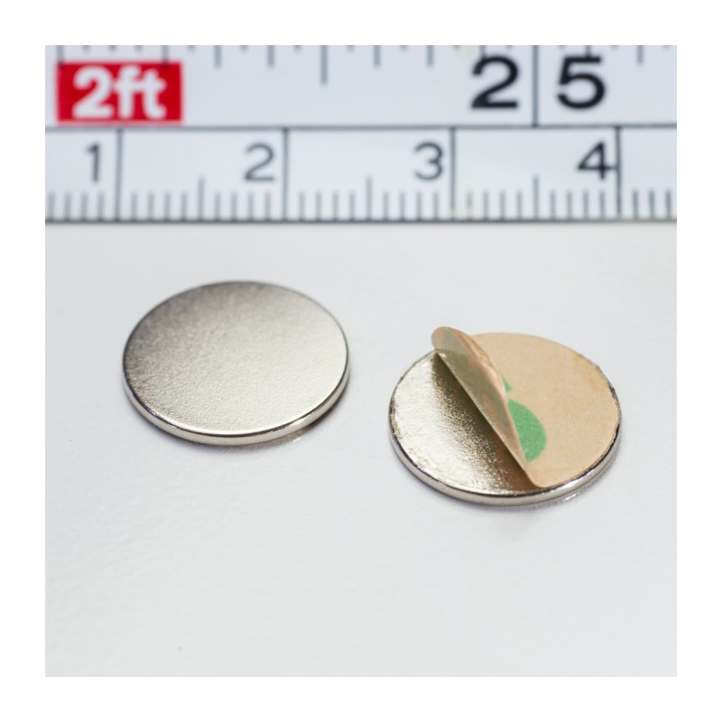 Magnet neodim cilindru cu autoadeziv cu, MAG NM-A 13x1 N VMM4-80 °C SV SET N/S, conține doi magneți care se atrag