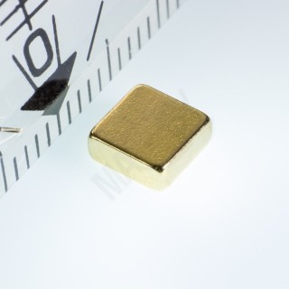 Magnet neodim bloc 5x5x2 Au 80 °C, VMM8-N45