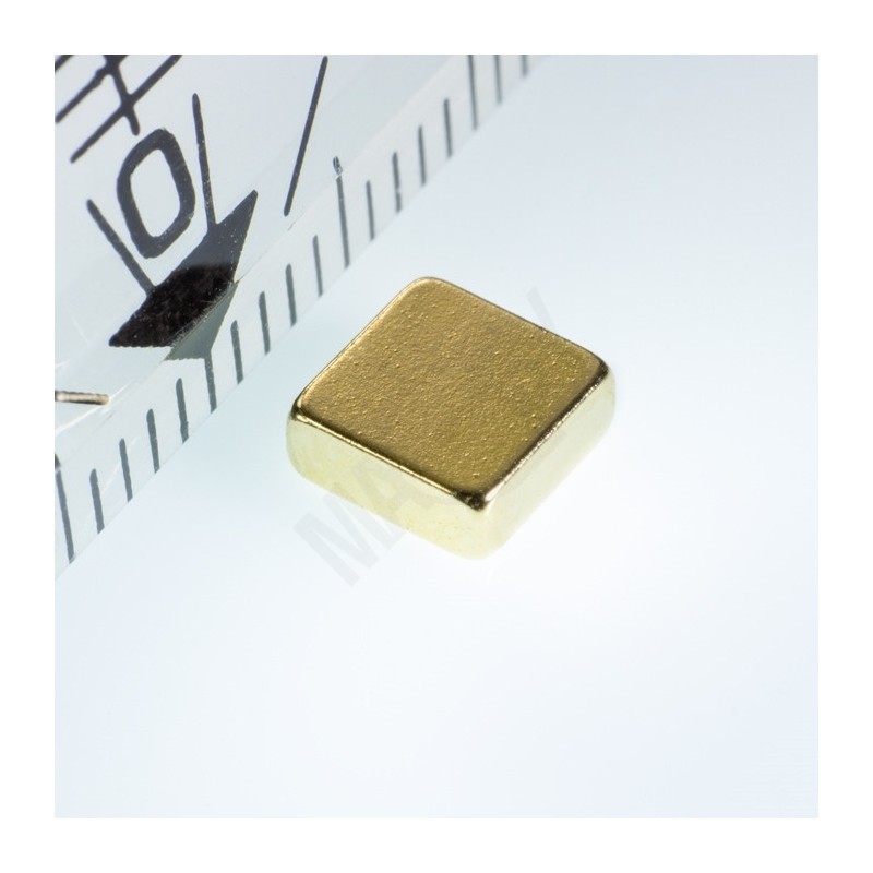 Magnet neodim bloc 5x5x2 Au 80 °C, VMM8-N45