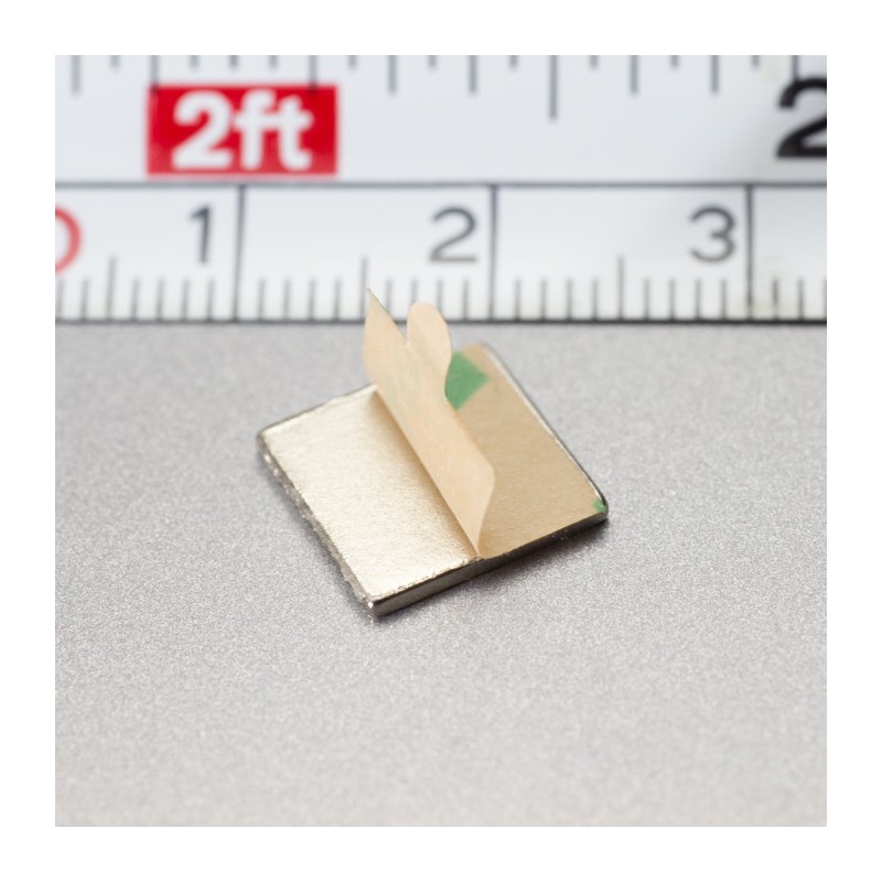 Magnet neodim cu autoadeziv 3M, 10x10x1 mm, grosime autocolantă 0,06 mm