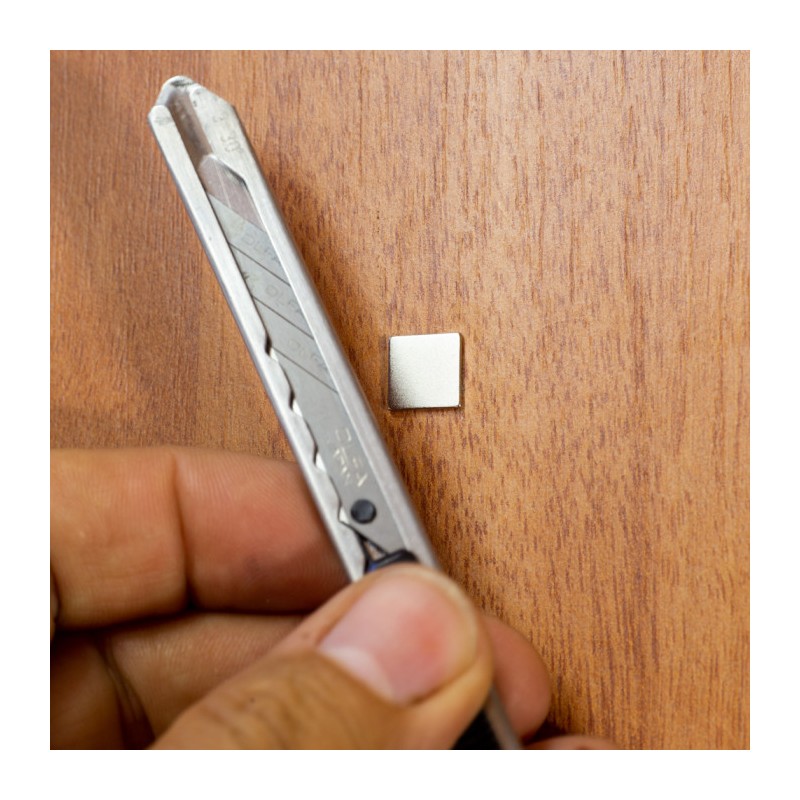 Magnet neodim cu autoadeziv 3M, 10x10x1 mm, grosime autocolantă 0,06 mm