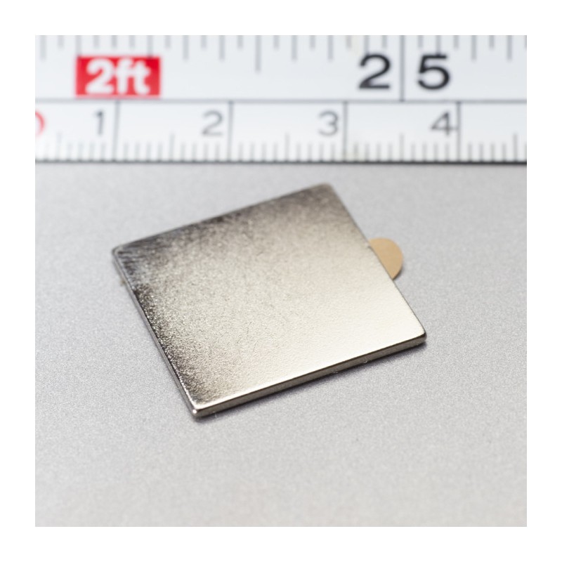 Magnet neodim cu autoadeziv 3M, 20x20x1 mm, grosime autocolantă 0,06 mm